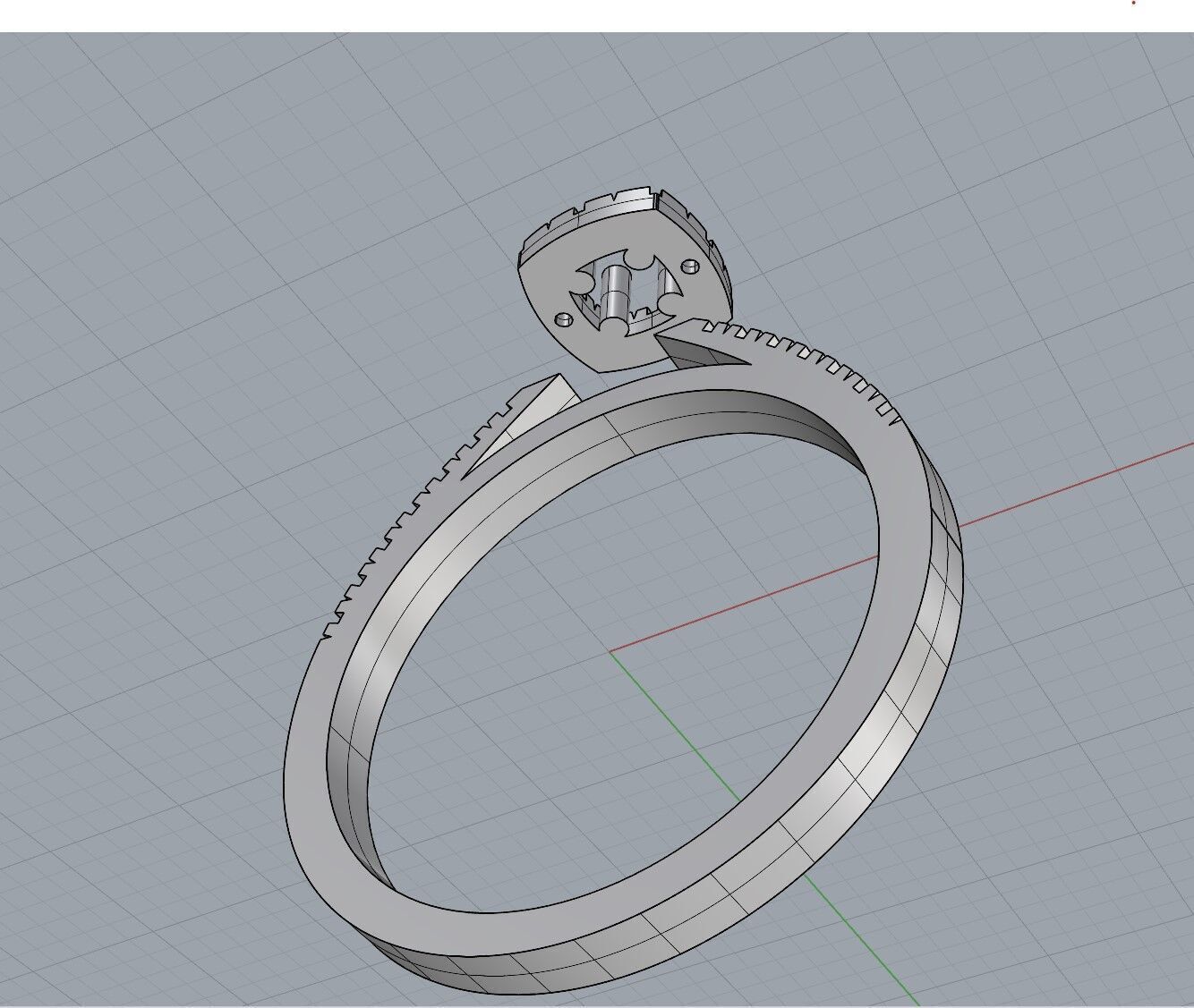 gold silver ring 3D print model_3