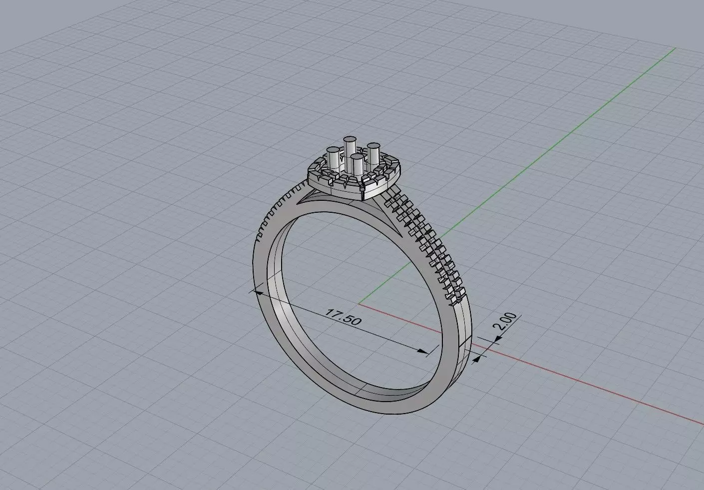 gold silver ring 3D print model_0