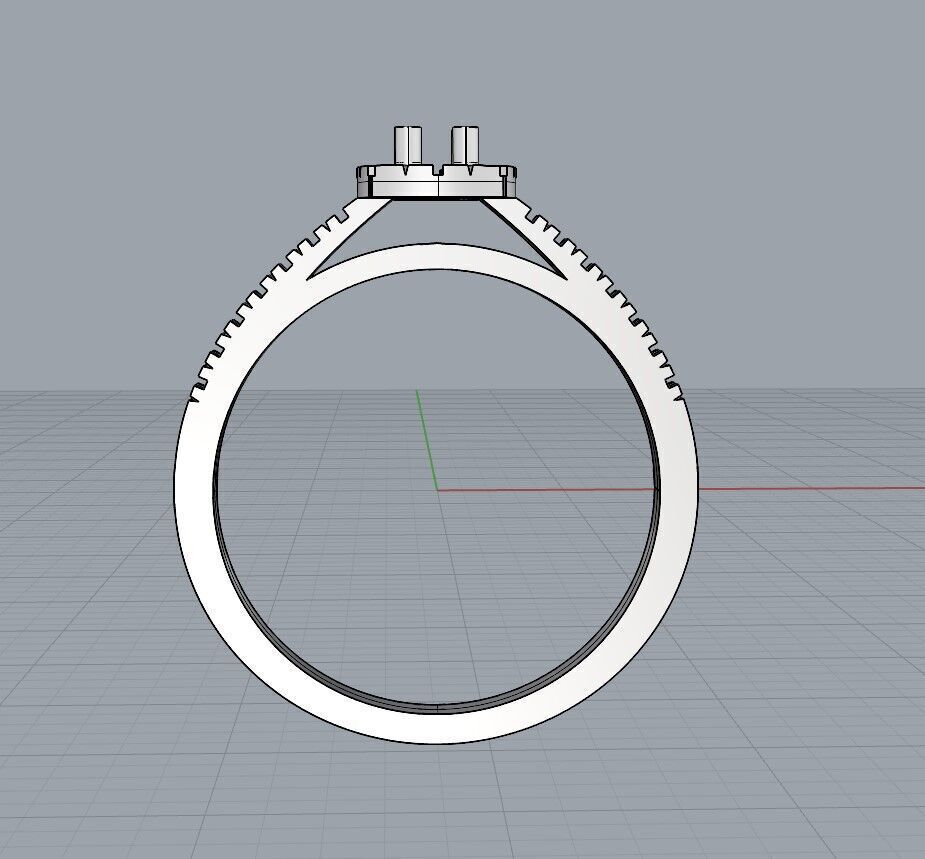 gold silver ring 3D print model_1