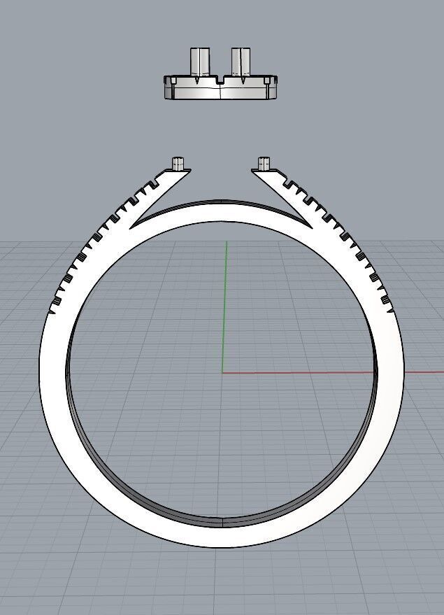 gold silver ring 3D print model_2