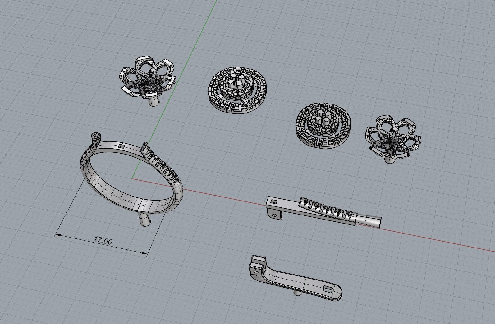 gold silver ring 3D print model_2