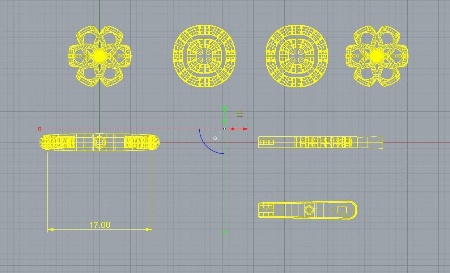 gold silver ring 3D print model_3
