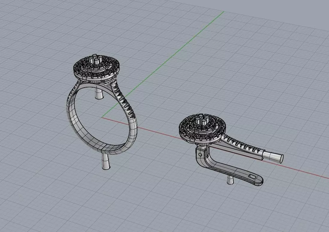 gold silver ring 3D print model_0