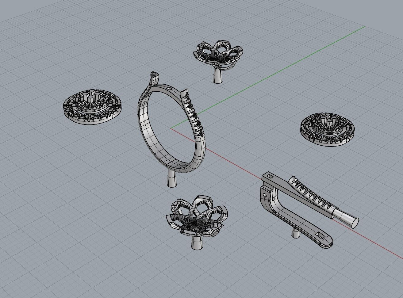 gold silver ring 3D print model_1