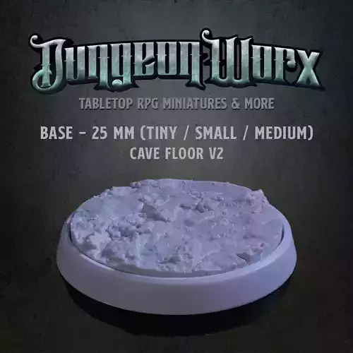 25 mm Tabletop RPG Miniature Base - Cave Floor v2 3D print model