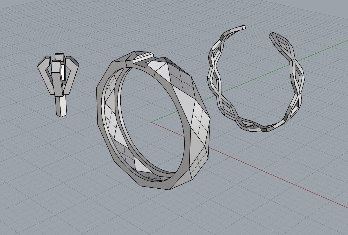 gold silver ring 3D print model_1