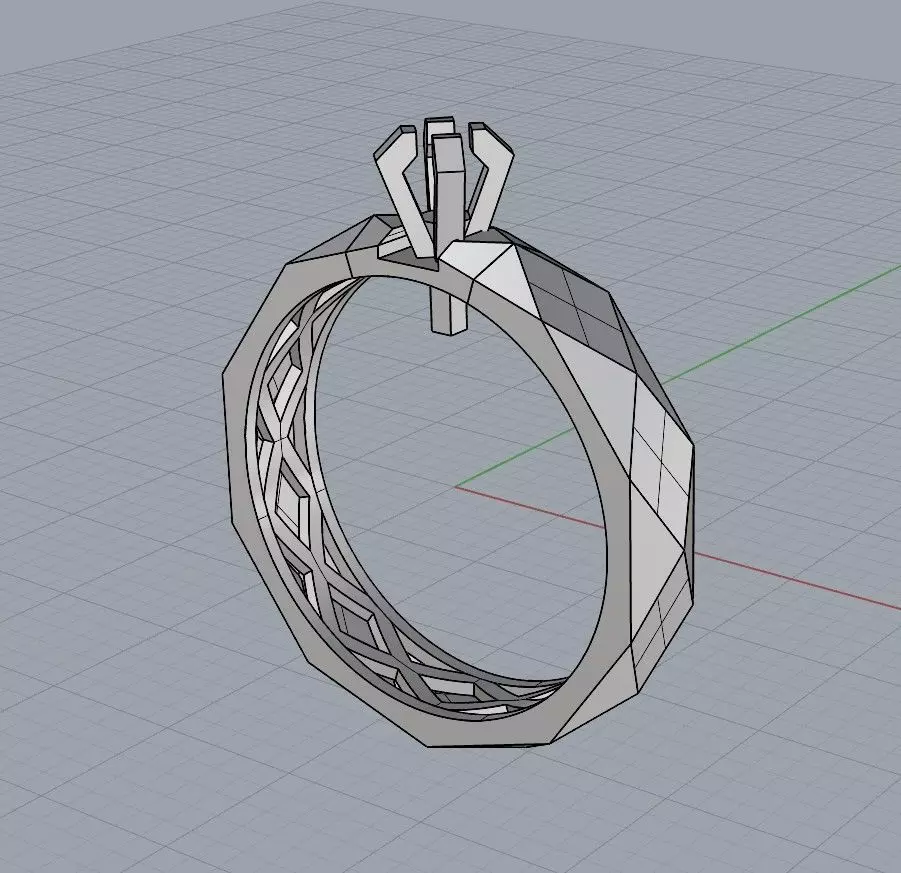 gold silver ring 3D print model_0