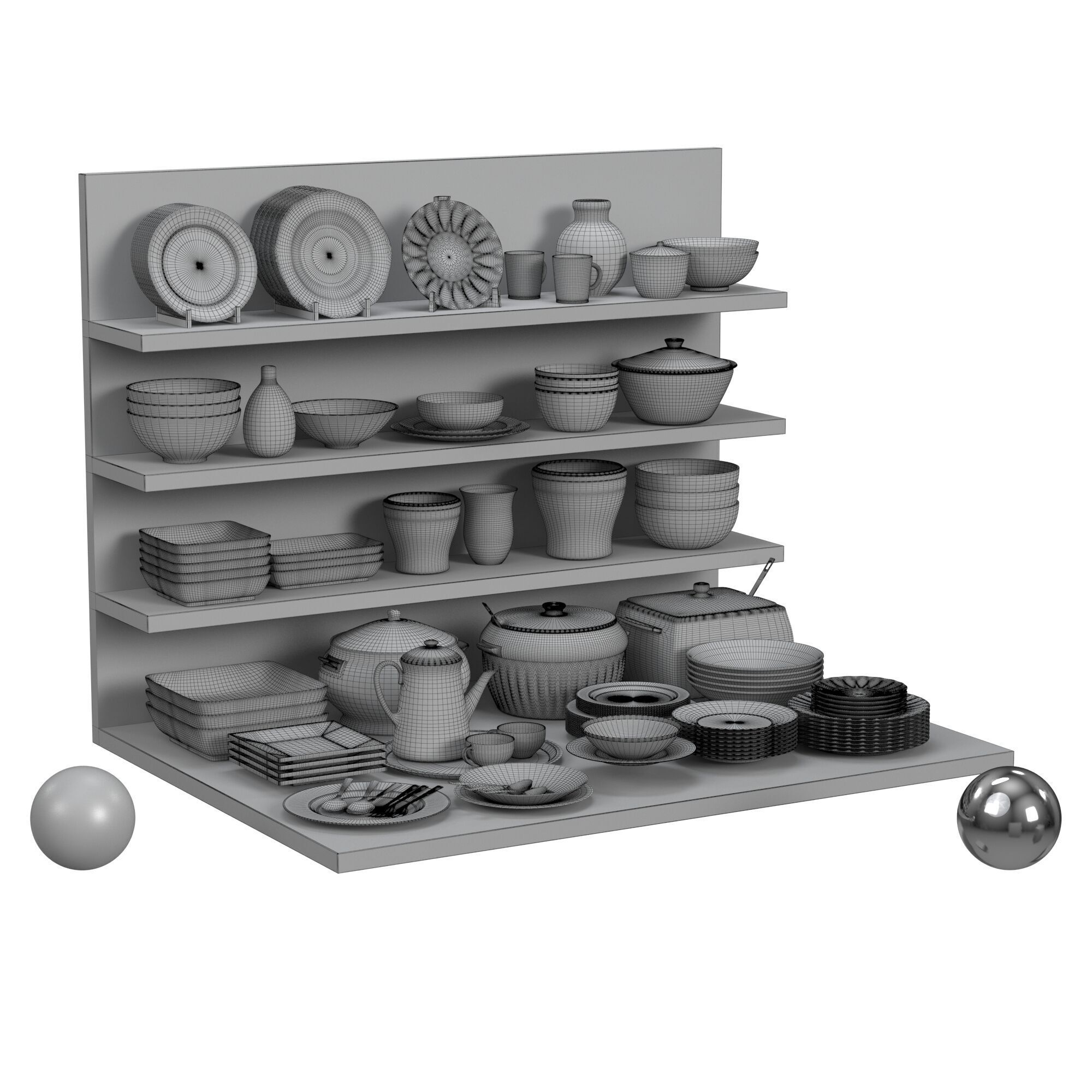 Kitchen set 3D model_3