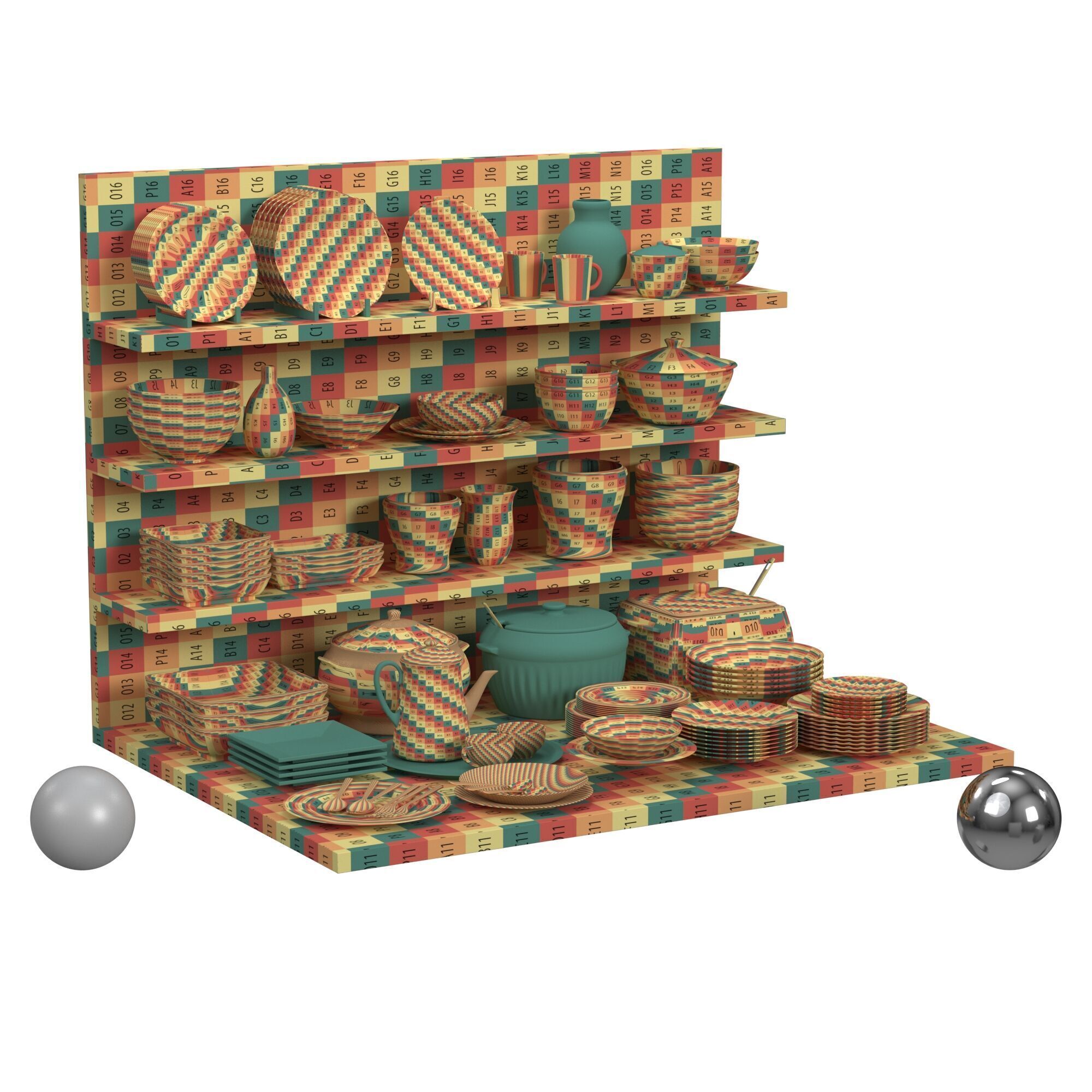 Kitchen set 3D model_2