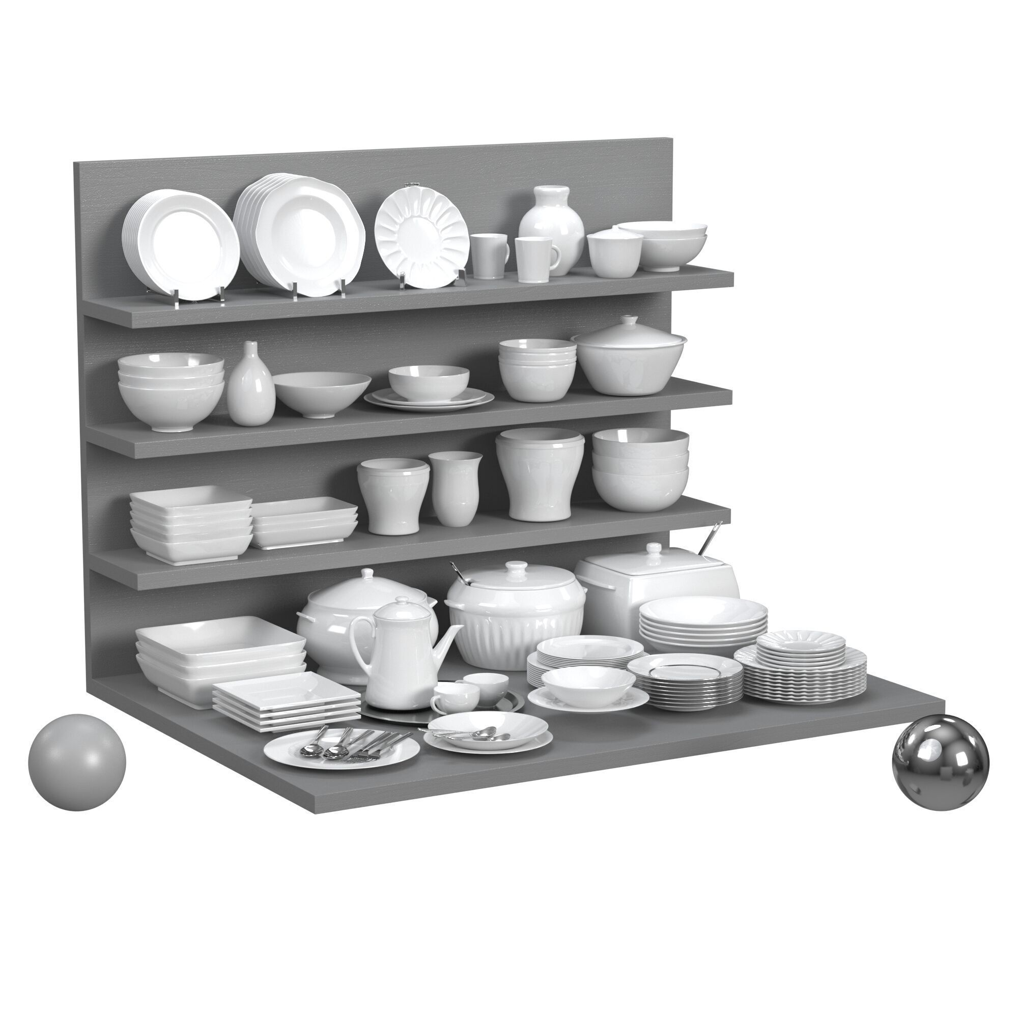 Kitchen set 3D model_1