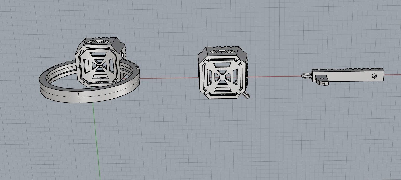 gold silver ring 3D print model_1