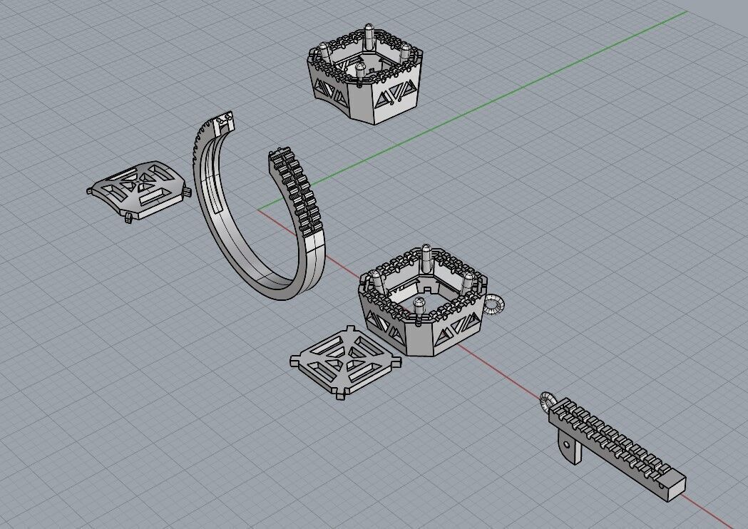 gold silver ring 3D print model_2