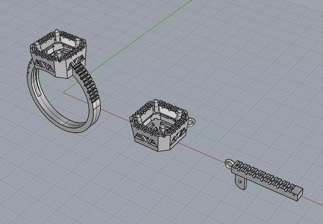 gold silver ring 3D print model_0