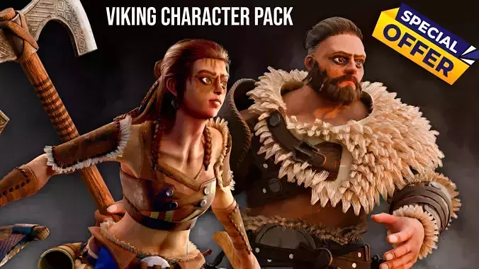 Viking Warrior Fully Rigged GameReady Male Female Character Pack
