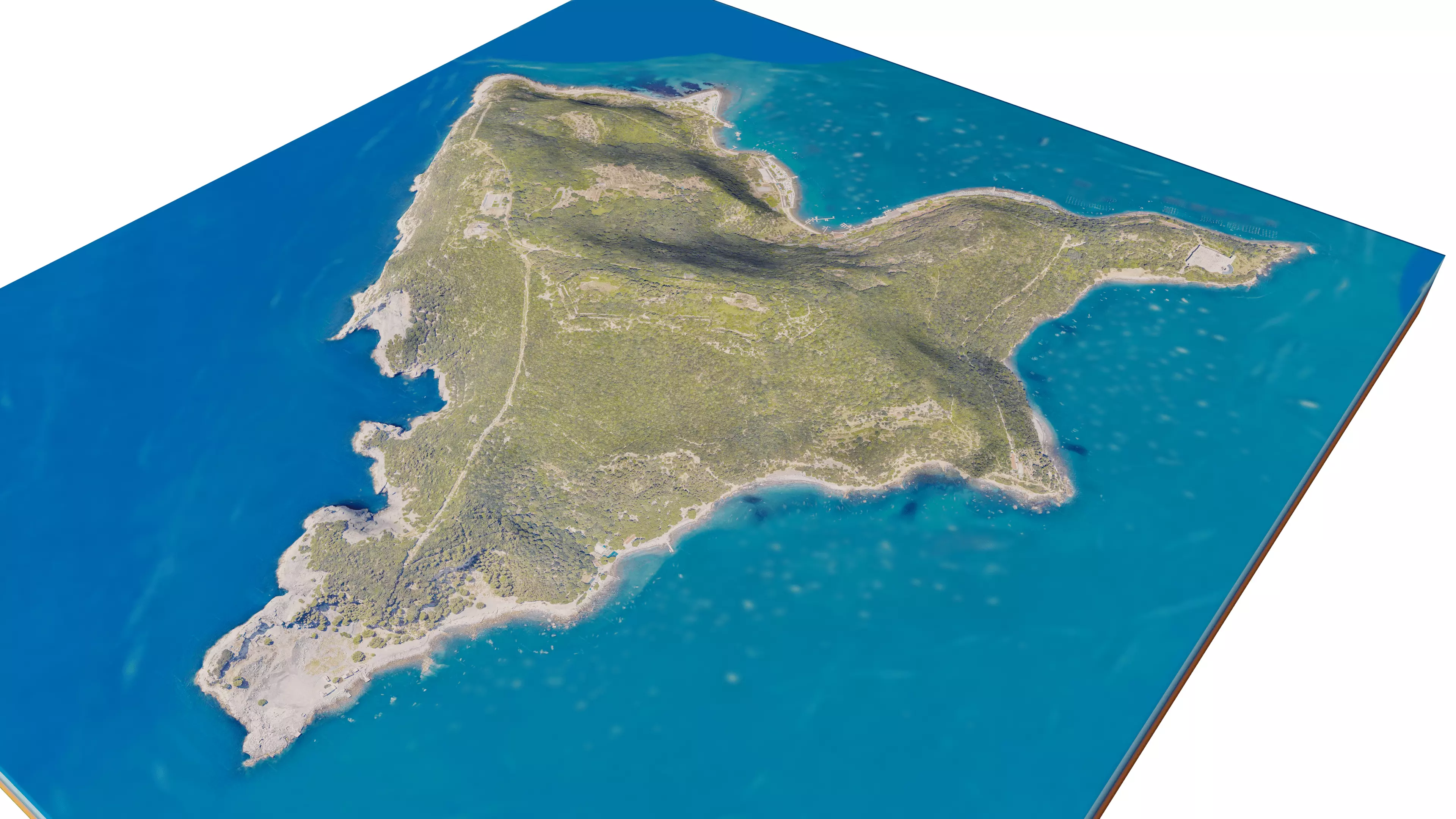 Palmaria island 3d model terrain Low-poly 3D model