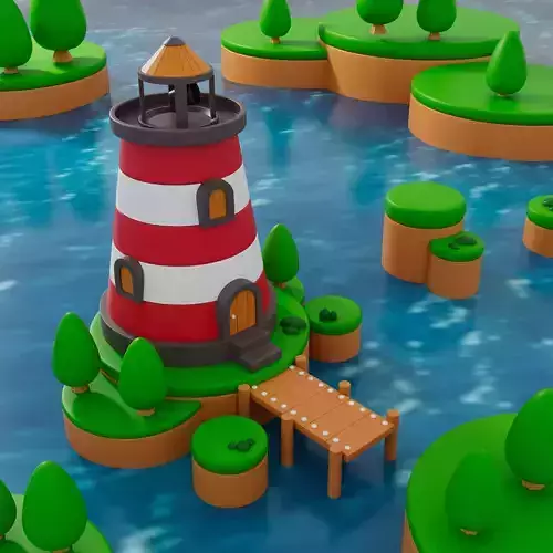 STL File of Seaside Beacon - Lighthouse for Games and  Aquariums