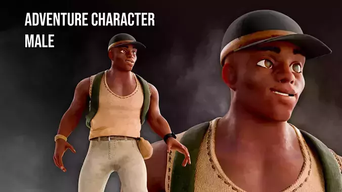 Adventure Character Male Fully Rigged Game Ready