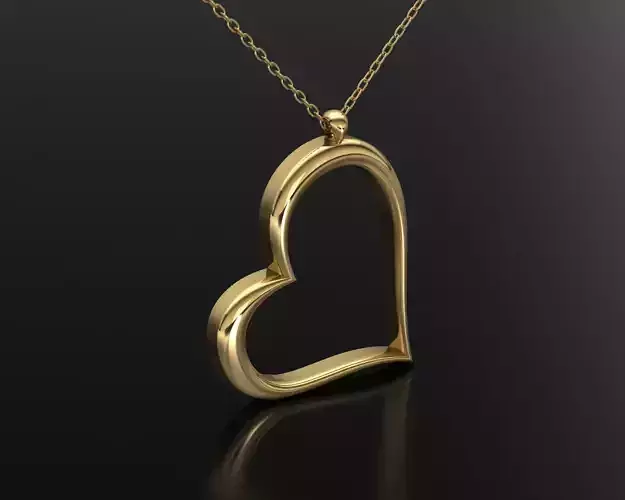 Heart Pendant 3D Model Elegant Jewelry Design 