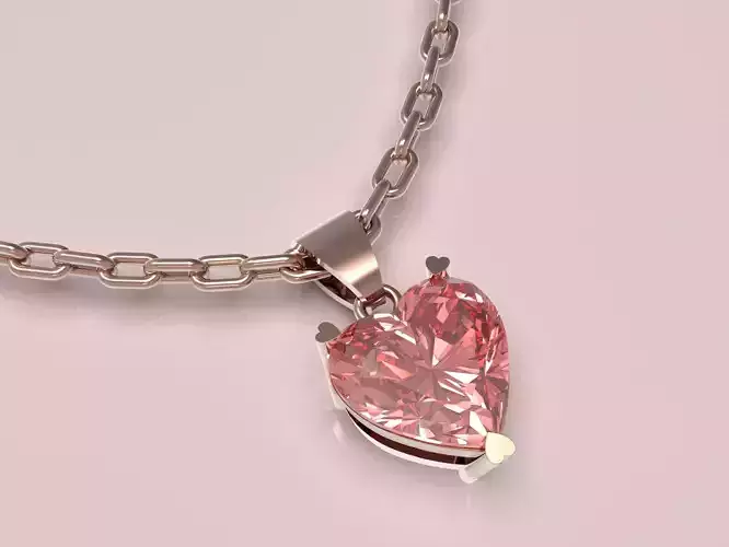 Heart-Shaped Gemstone Pendant 