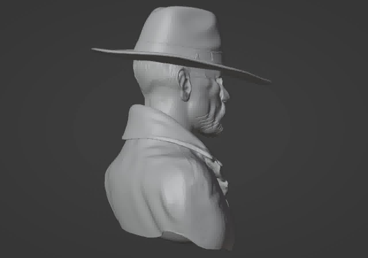 Walter White Heisenberg Bust - Breaking Bad 3D Printable Model 3D print model_23
