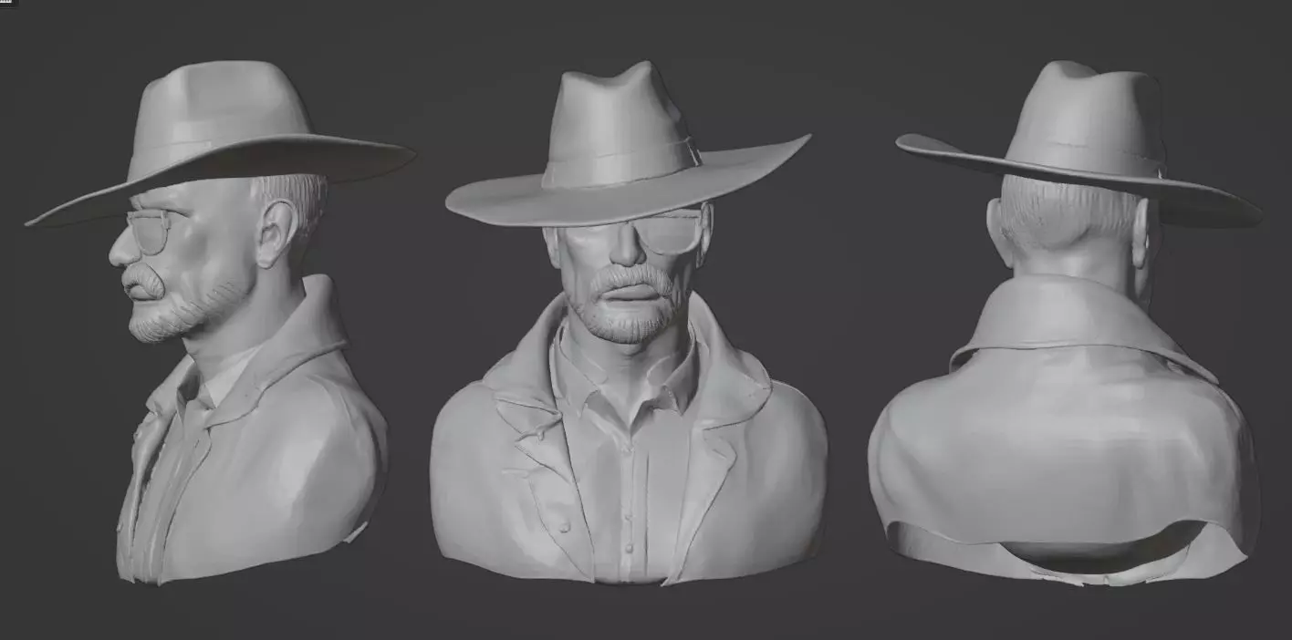 Walter White Heisenberg Bust - Breaking Bad 3D Printable Model 3D print model_0