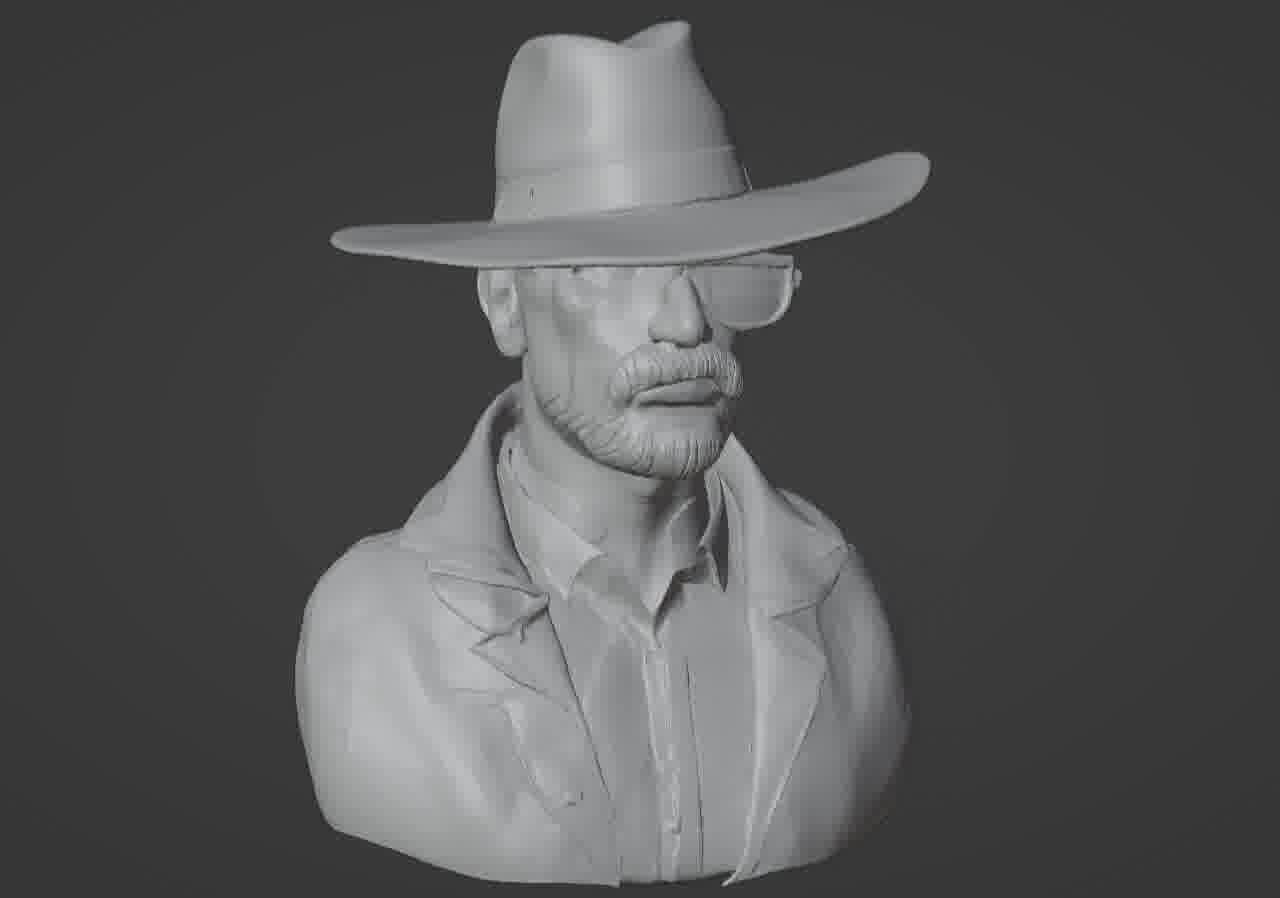 Walter White Heisenberg Bust - Breaking Bad 3D Printable Model 3D print model_2