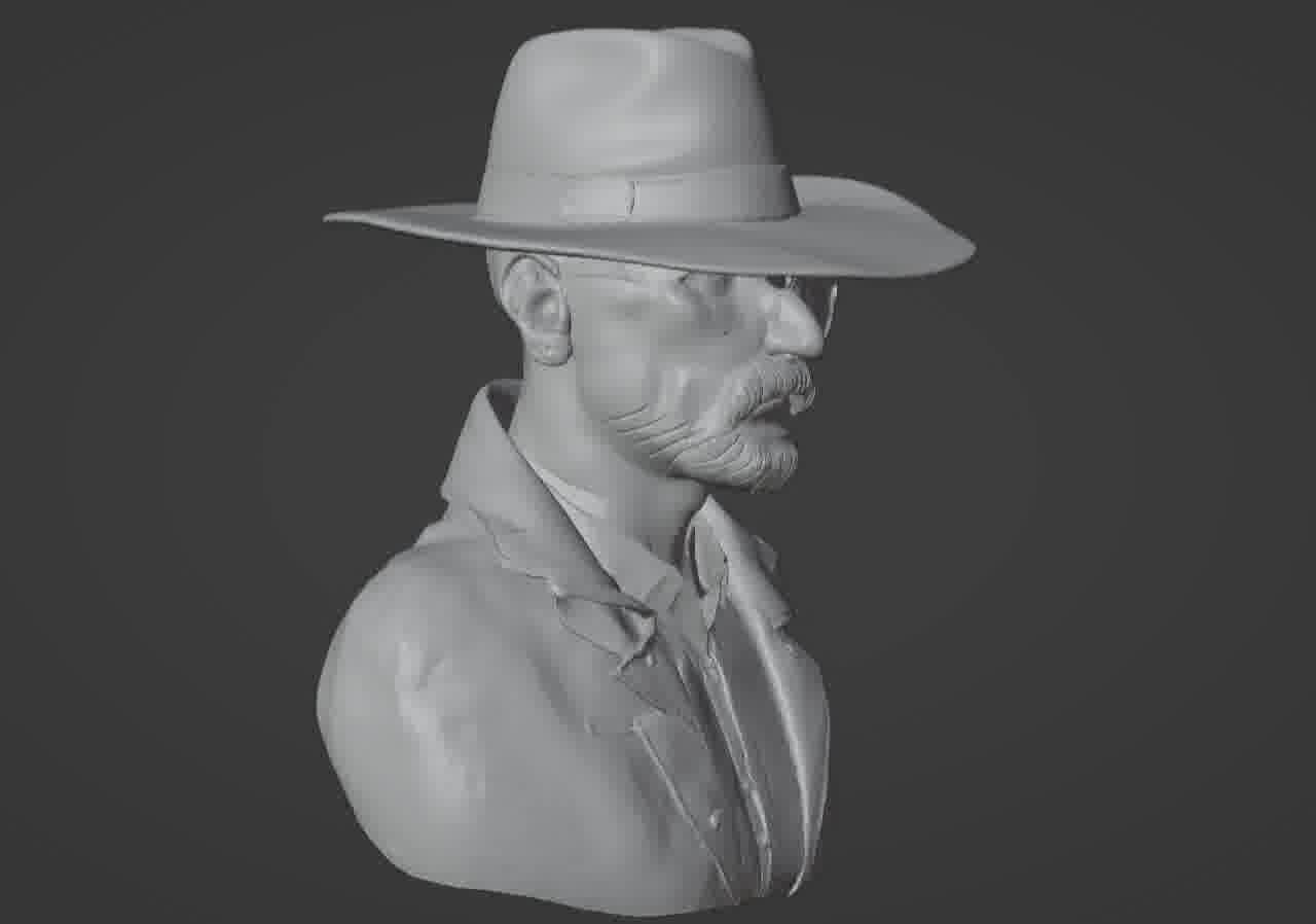 Walter White Heisenberg Bust - Breaking Bad 3D Printable Model 3D print model_17