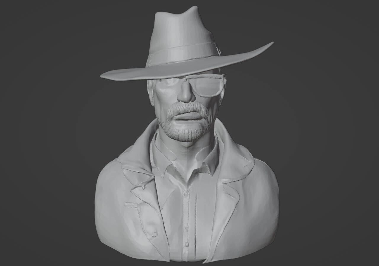 Walter White Heisenberg Bust - Breaking Bad 3D Printable Model 3D print model_6