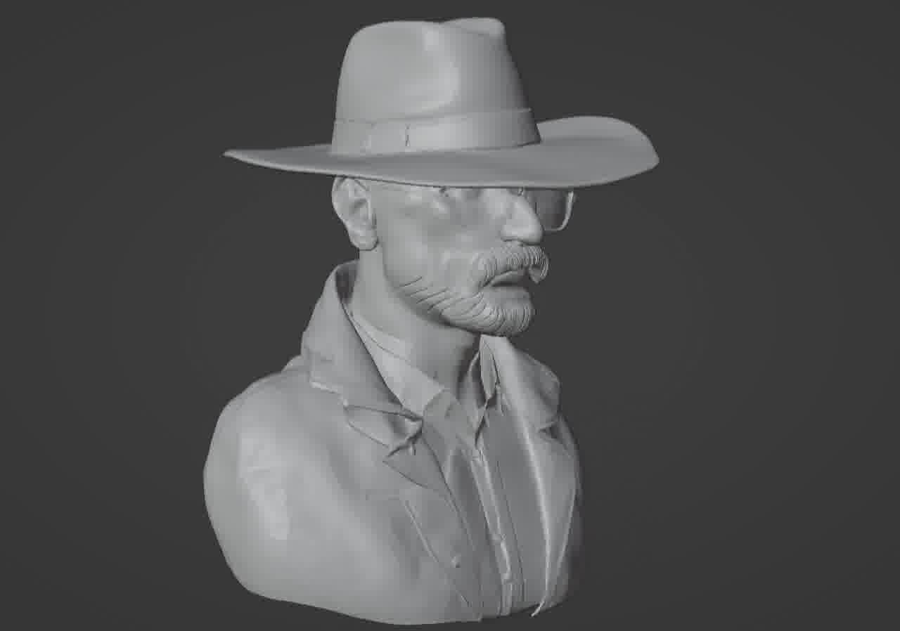 Walter White Heisenberg Bust - Breaking Bad 3D Printable Model 3D print model_16