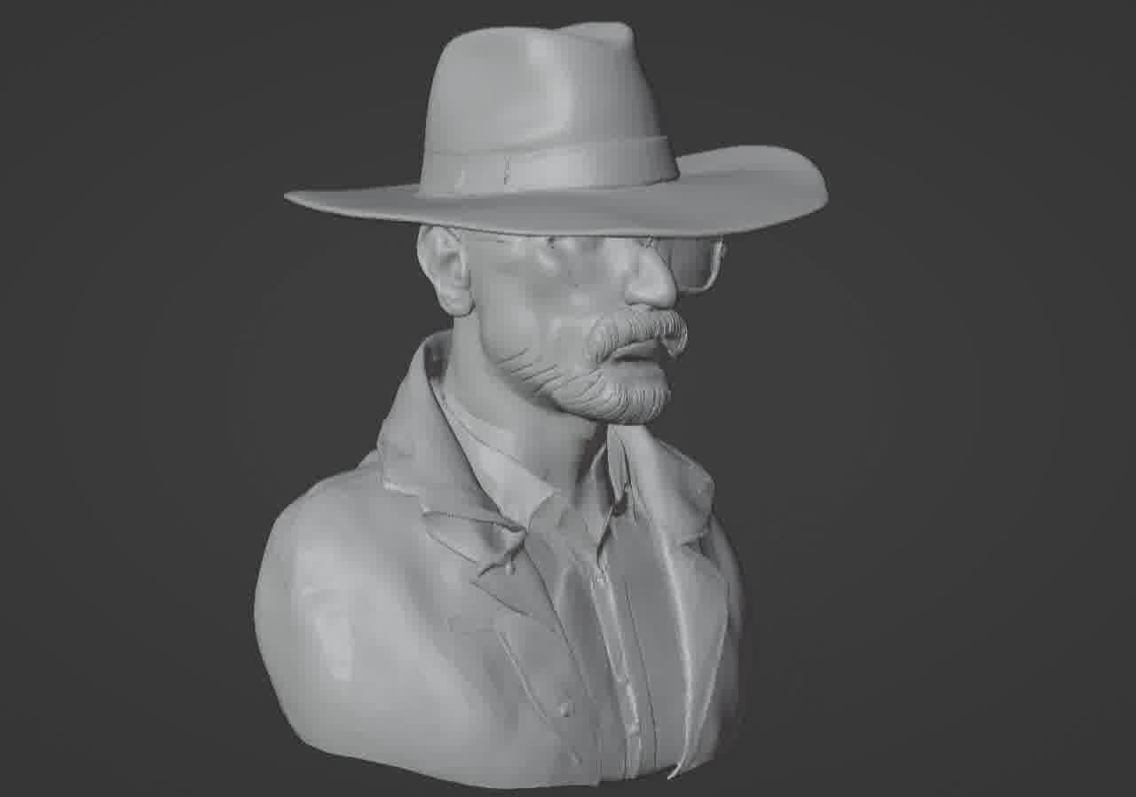 Walter White Heisenberg Bust - Breaking Bad 3D Printable Model 3D print model_15