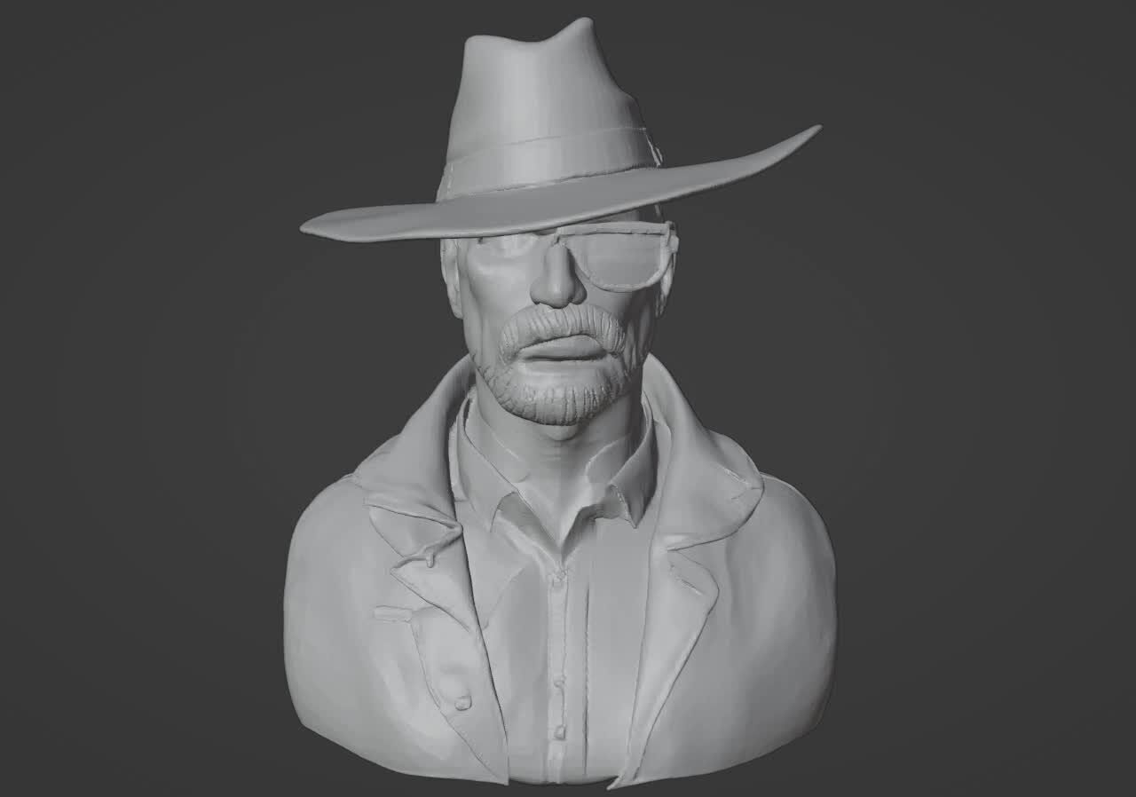 Walter White Heisenberg Bust - Breaking Bad 3D Printable Model 3D print model_10