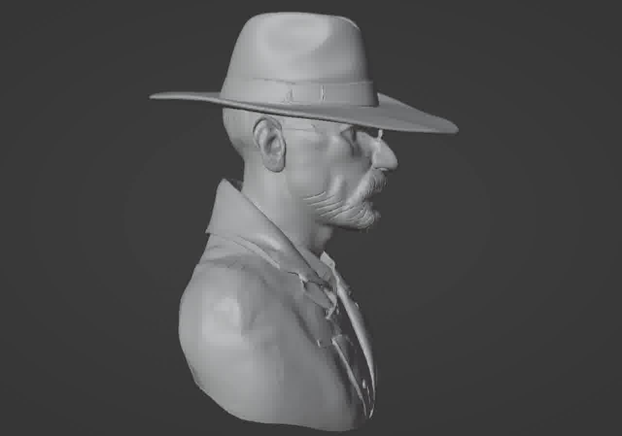 Walter White Heisenberg Bust - Breaking Bad 3D Printable Model 3D print model_19