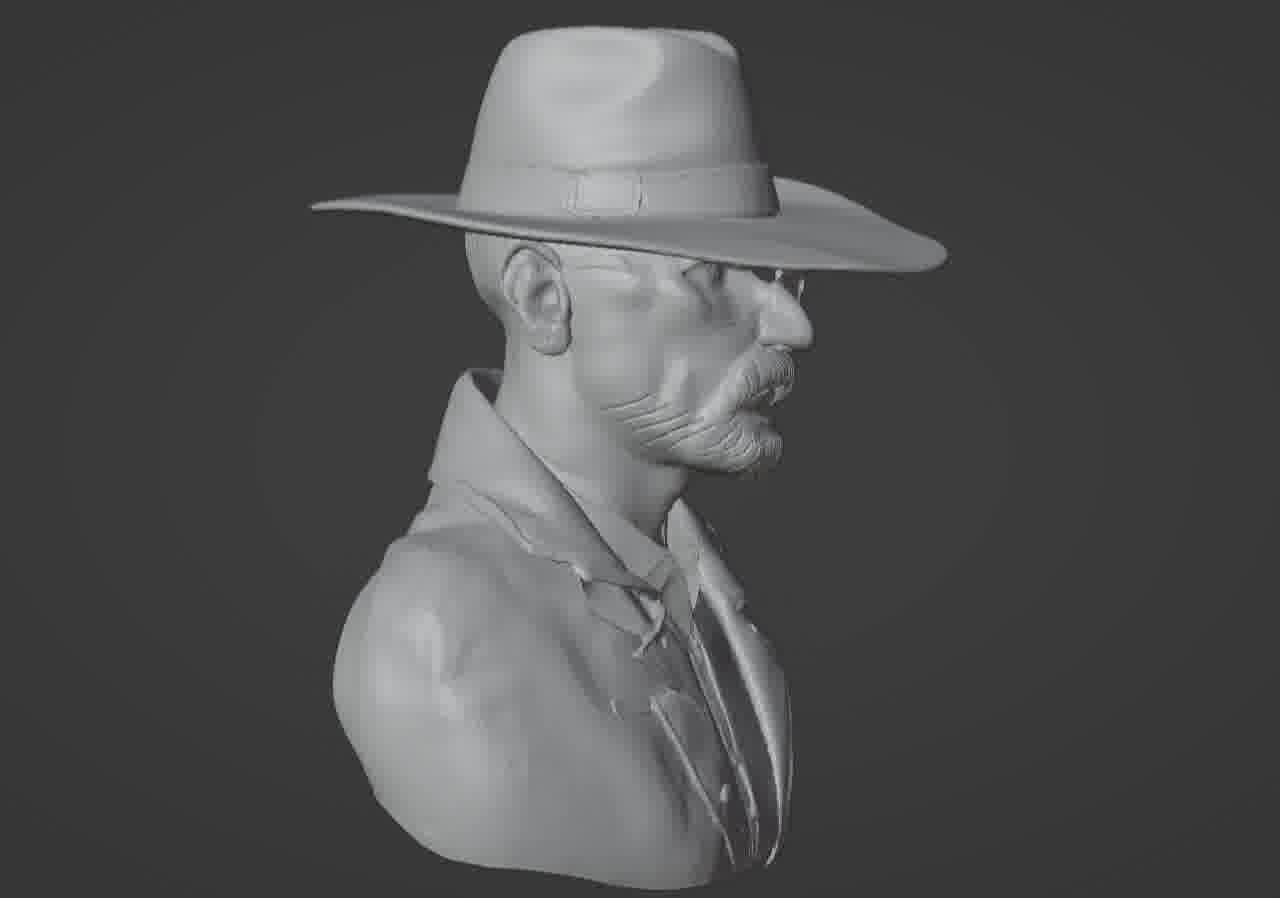 Walter White Heisenberg Bust - Breaking Bad 3D Printable Model 3D print model_18