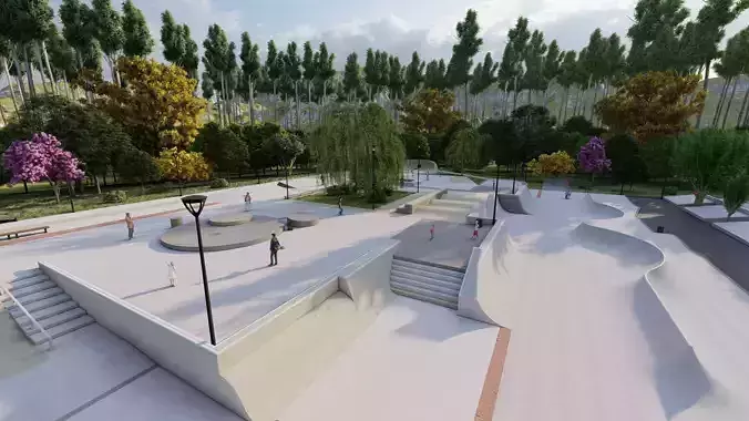 Skatepark-Skate Park PACK 3D model