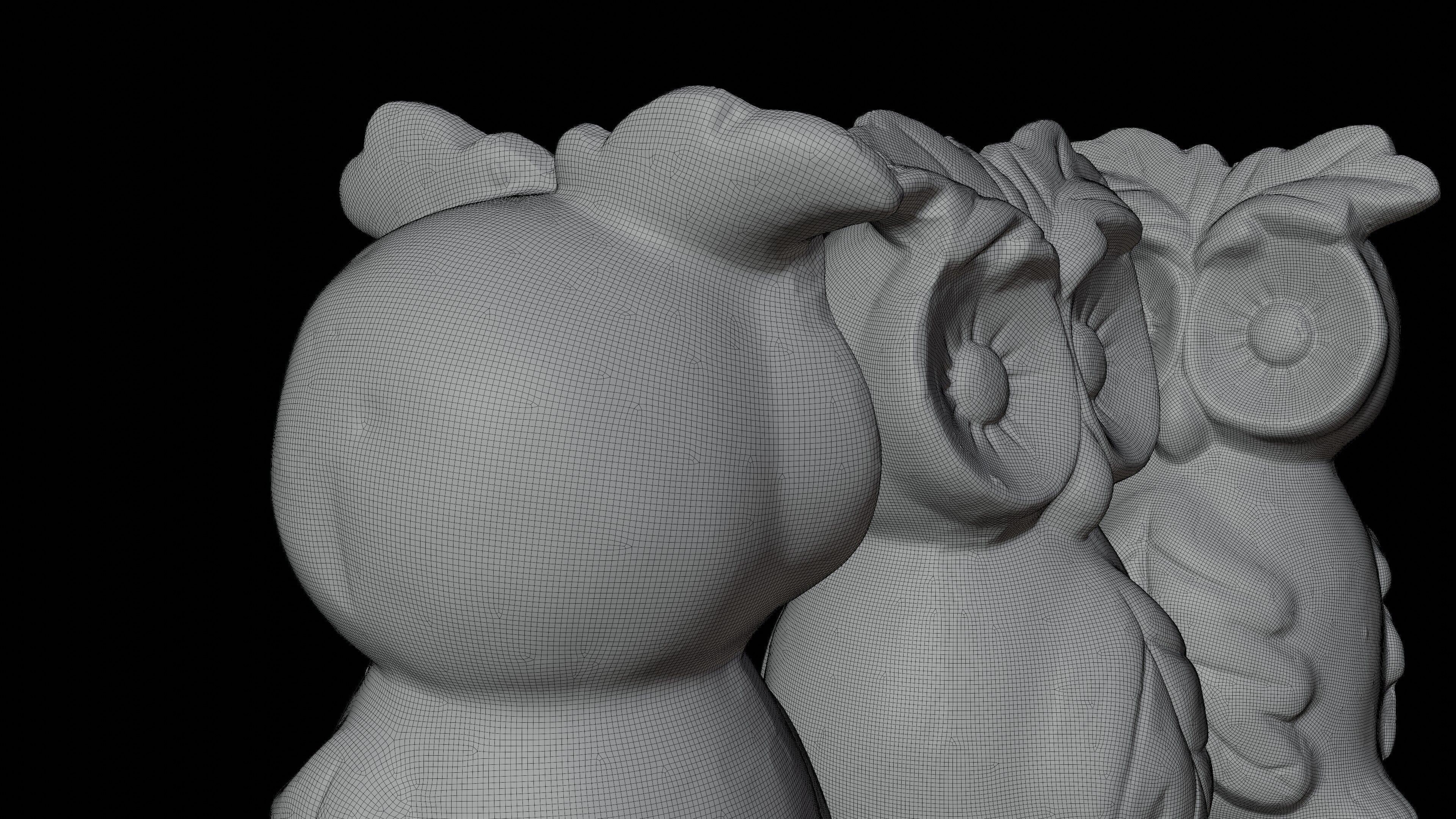 Photoscan of a small owl statue - Highpoly 3D model_9