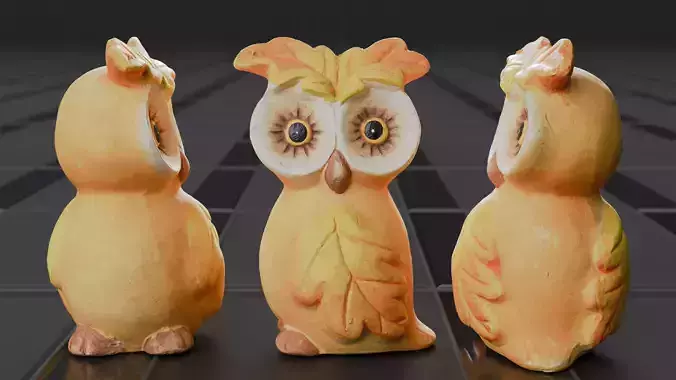 Photoscan of a small owl statue - Highpoly