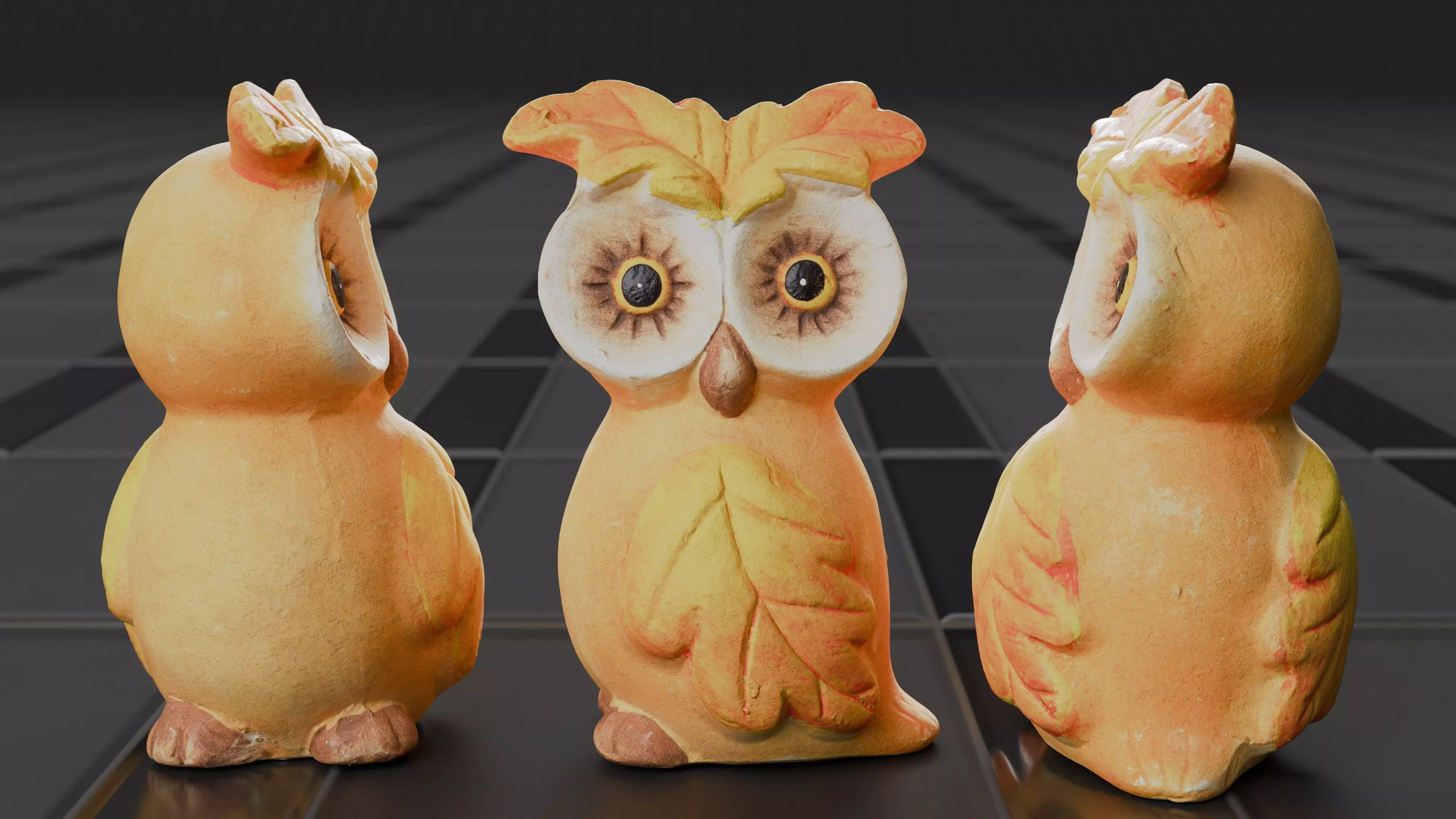 Photoscan of a small owl statue - Highpoly 3D model_0