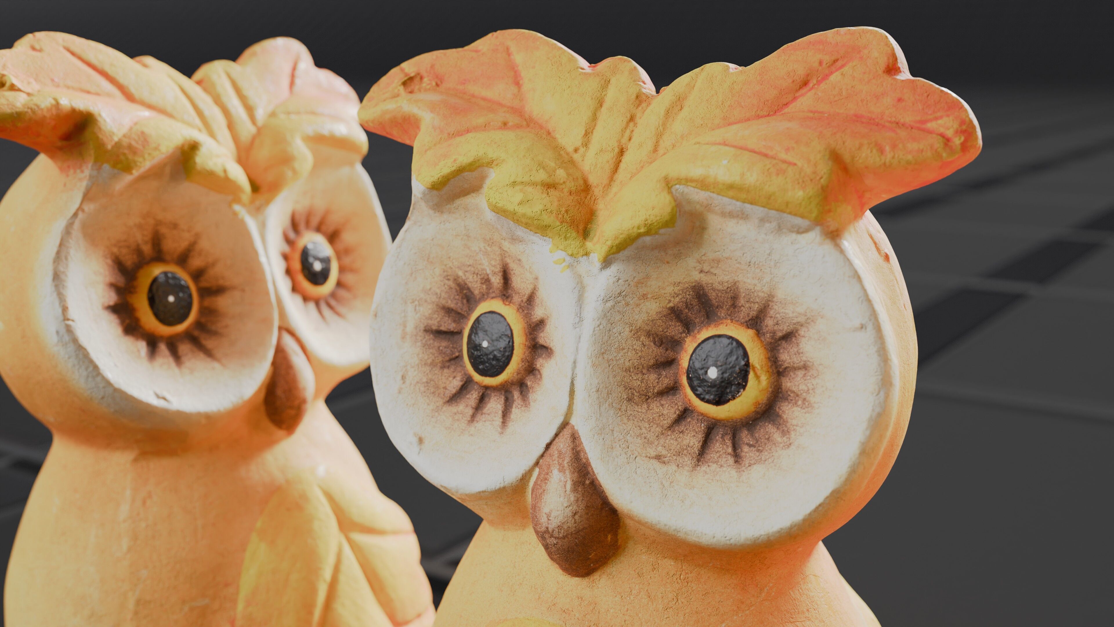 Photoscan of a small owl statue - Highpoly 3D model_10