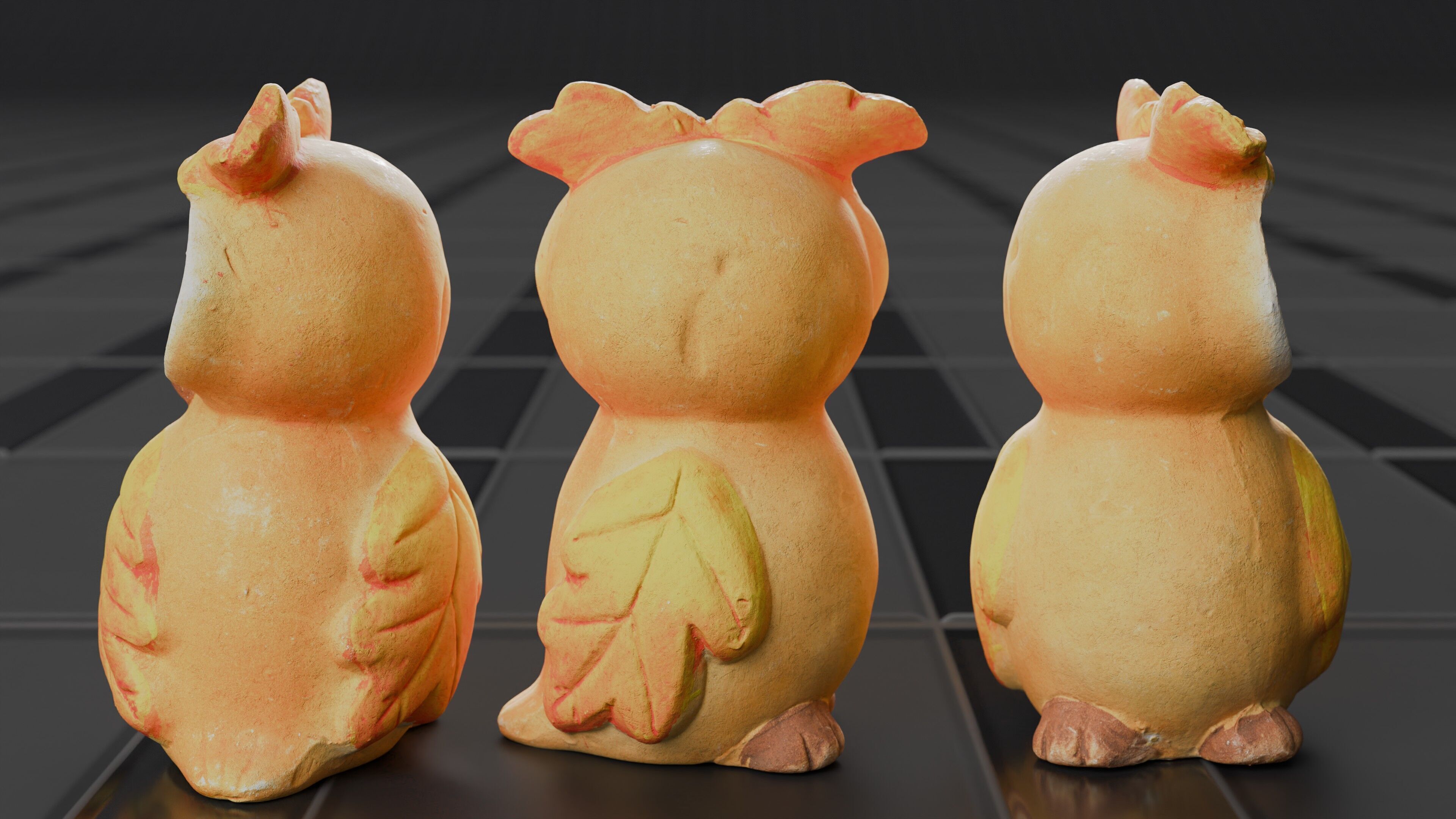 Photoscan of a small owl statue - Highpoly 3D model_16