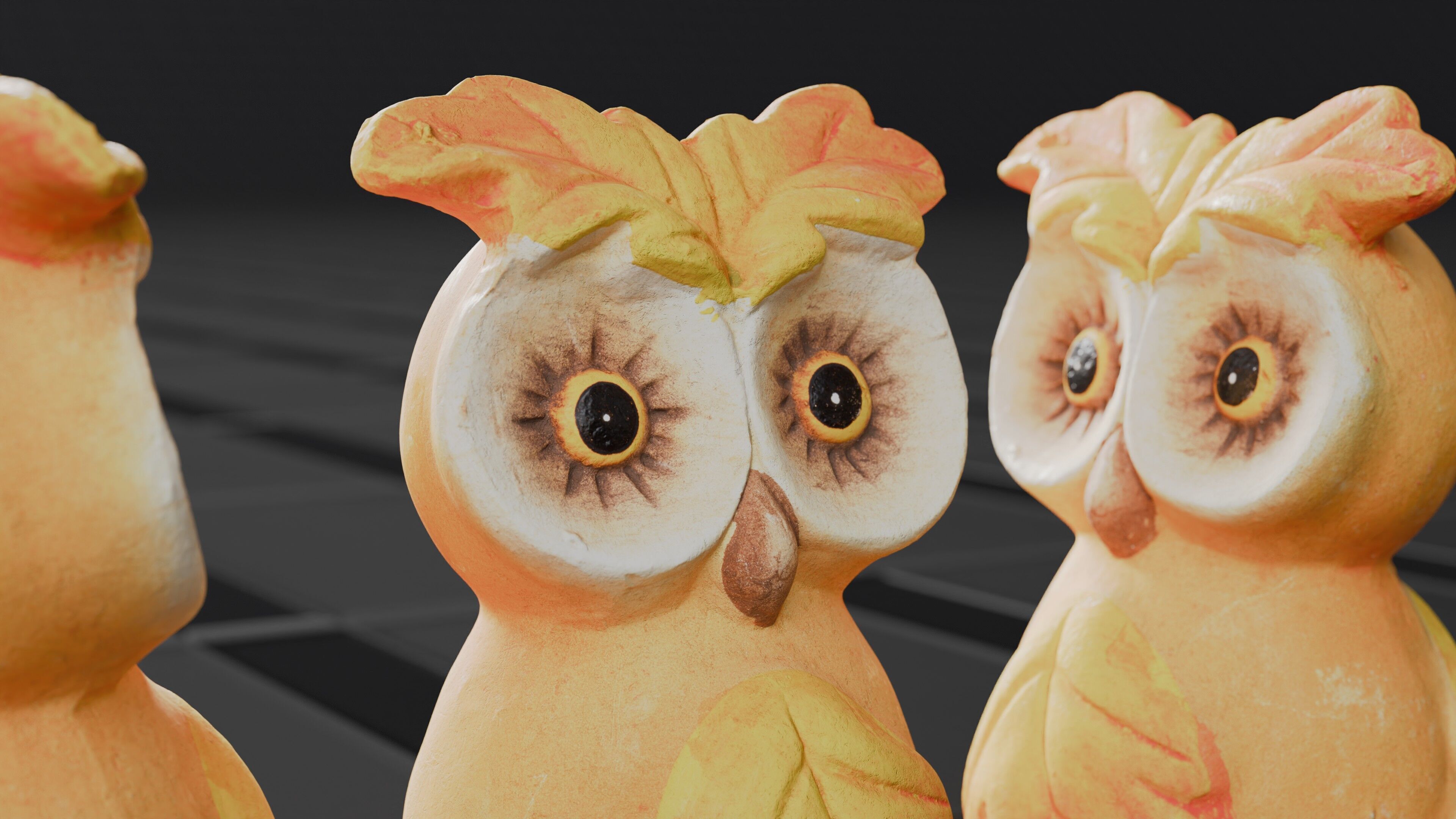 Photoscan of a small owl statue - Highpoly 3D model_2