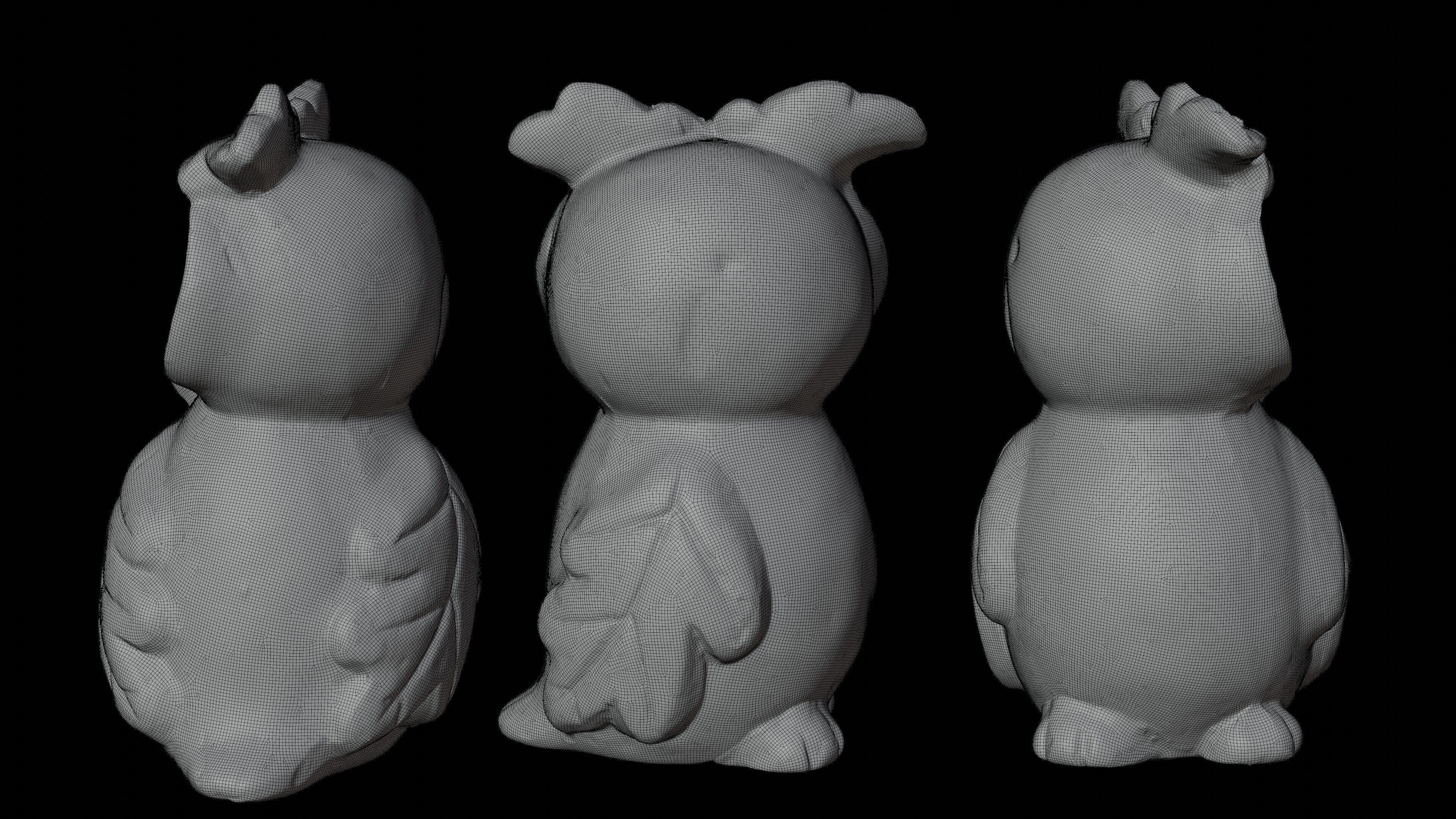 Photoscan of a small owl statue - Highpoly 3D model_17