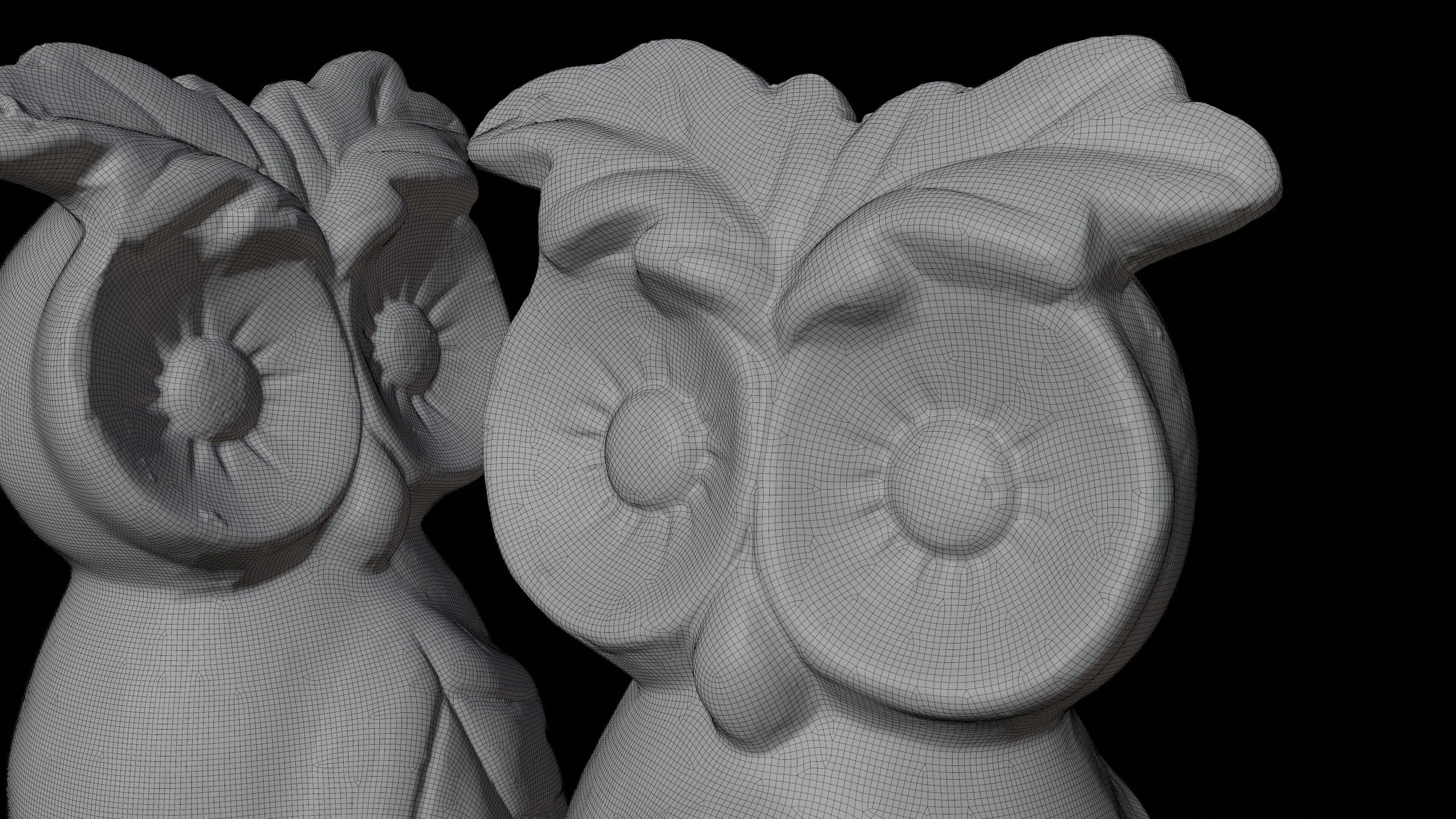 Photoscan of a small owl statue - Highpoly 3D model_11