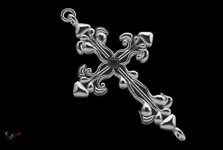 Cross Pendant  3D print model_0