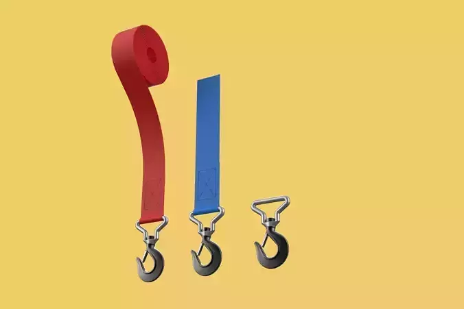 STANDARD HOOKS LIFTING CRANE STEEL HOOK HOIST BELT WEBBING STRAP 3D model