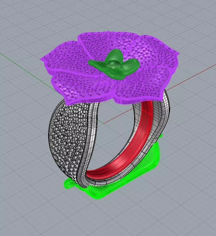 gold silver ring 3D print model_0