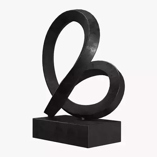 Cast Metal Abstract Sculpture 4 RH