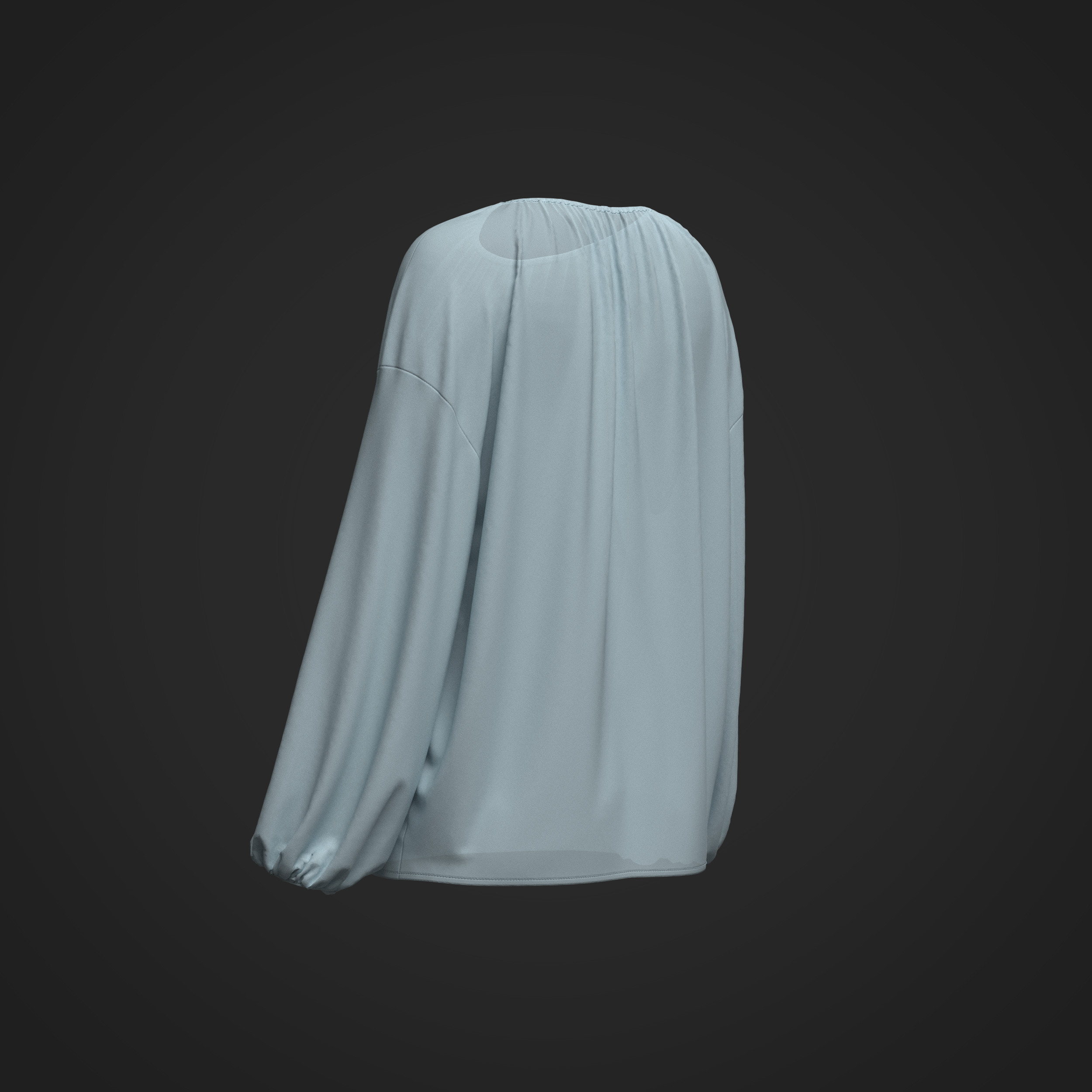 Female Shirring Blouse 3D model_9
