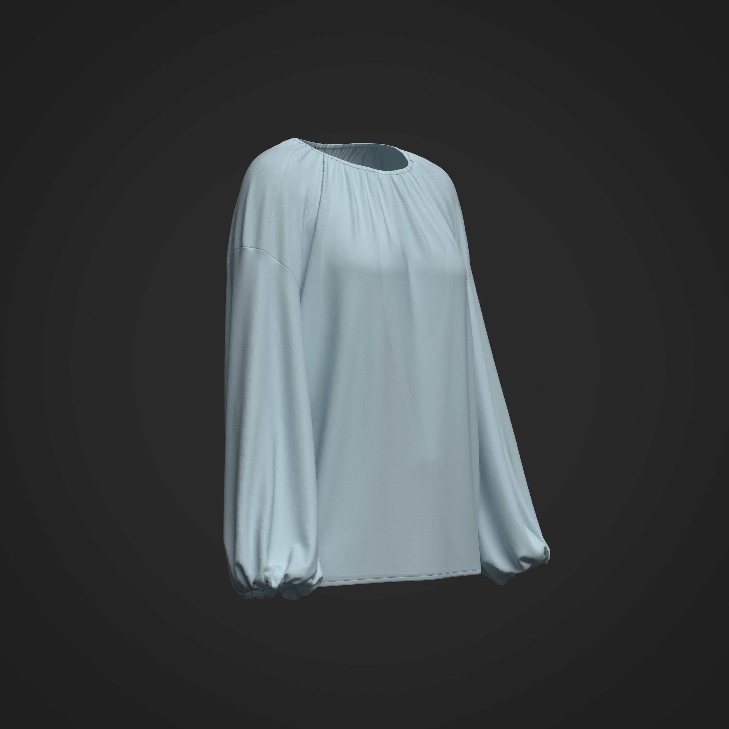 Female Shirring Blouse 3D model_5