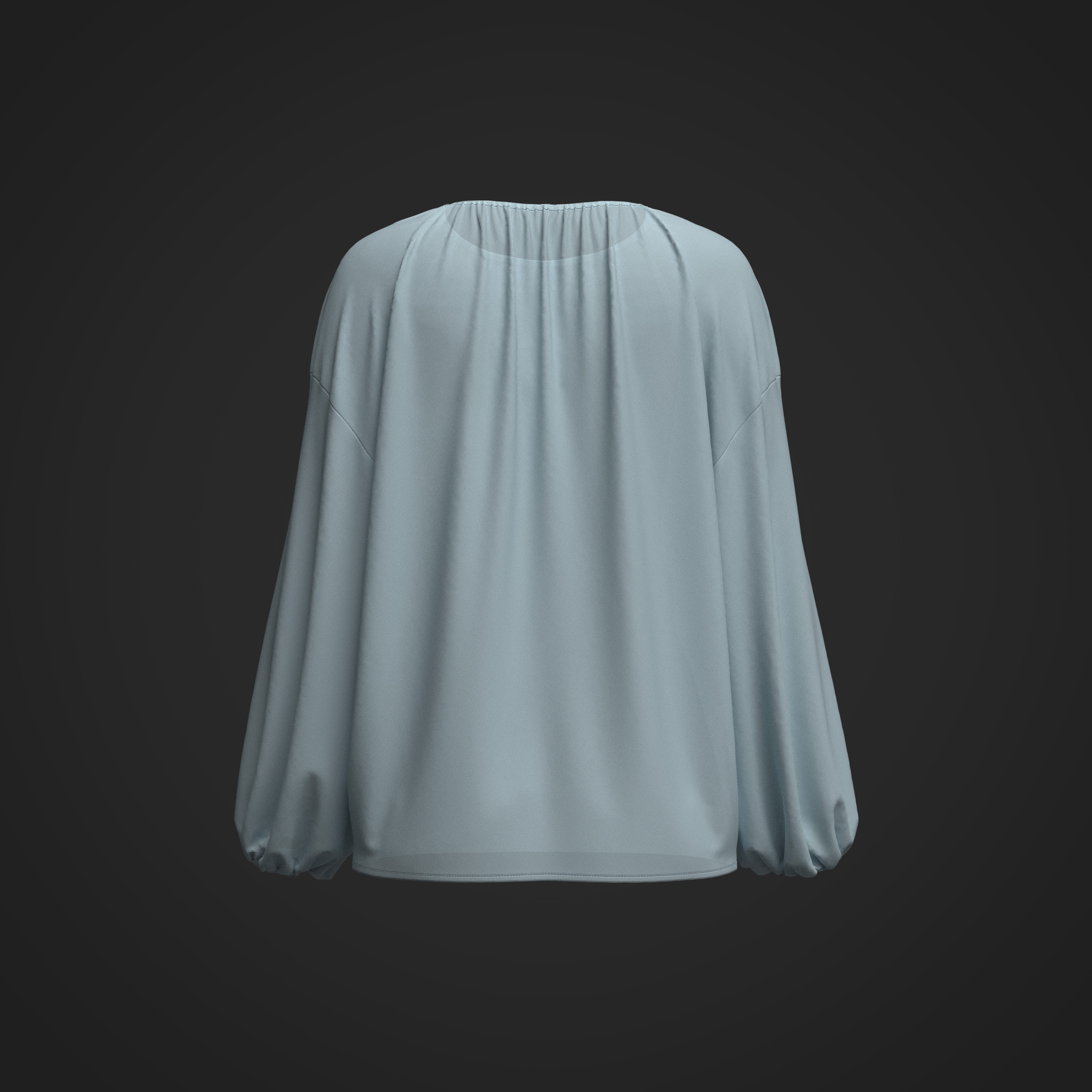 Female Shirring Blouse 3D model_8