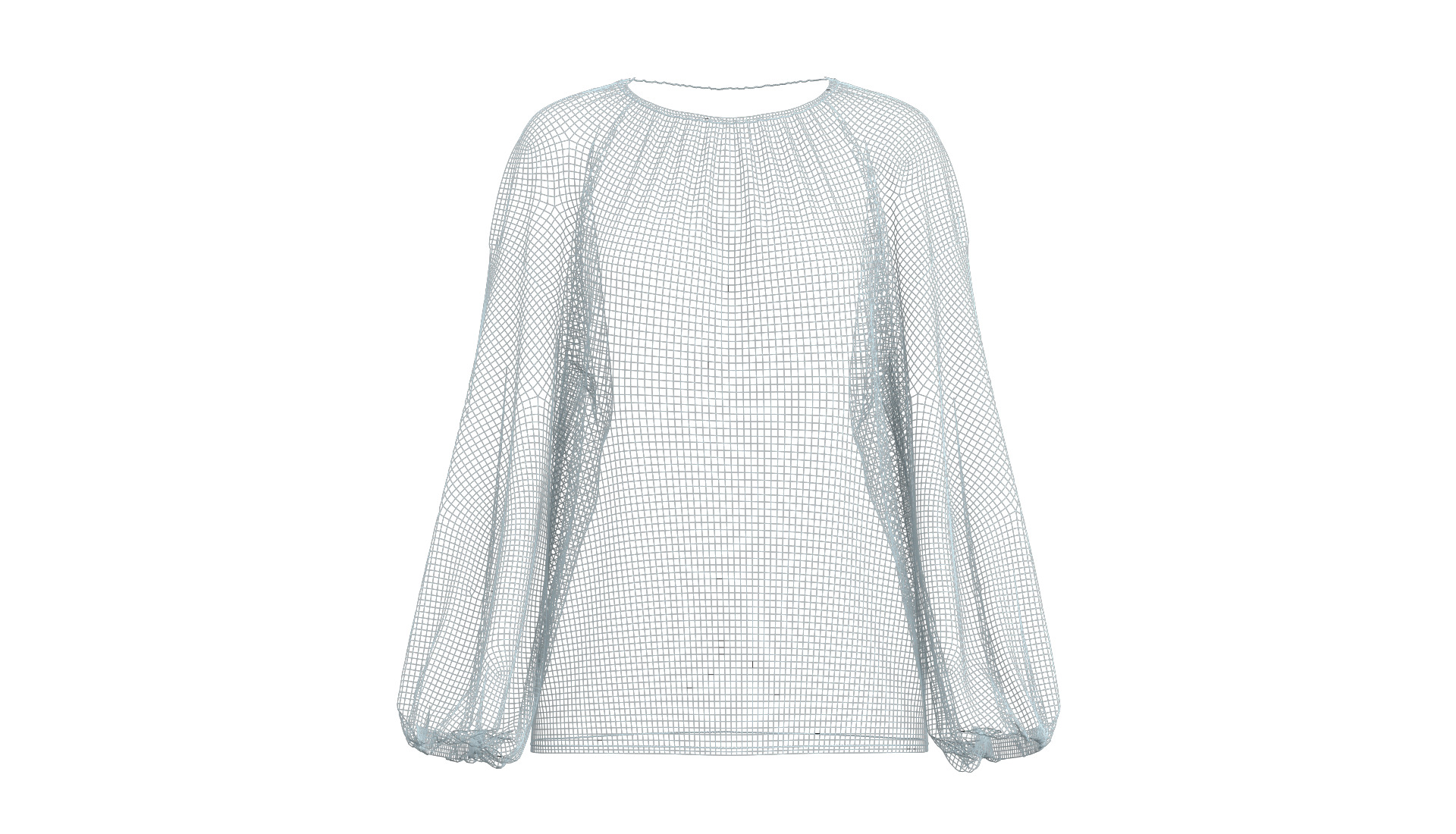 Female Shirring Blouse 3D model_3